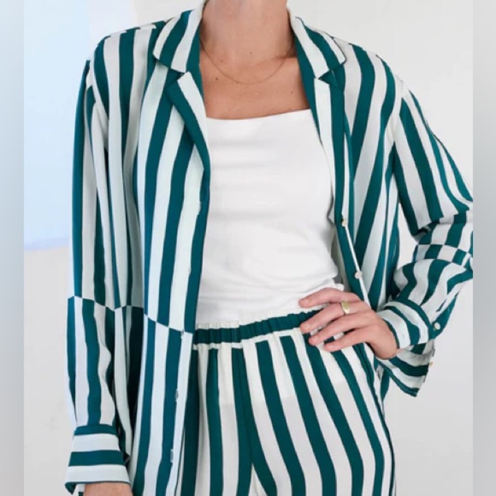 AYR The Flow State Top Glass Green Regatta Stripe, S